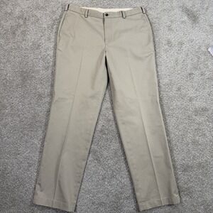 Brooks Brothers Advantage Chino Clark Pants Size 36x32 Tan Cotton Dress Casual